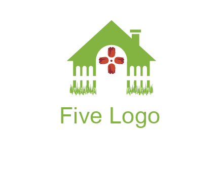 house or cottage with a picket fence logo