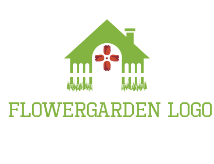house or cottage with a picket fence logo