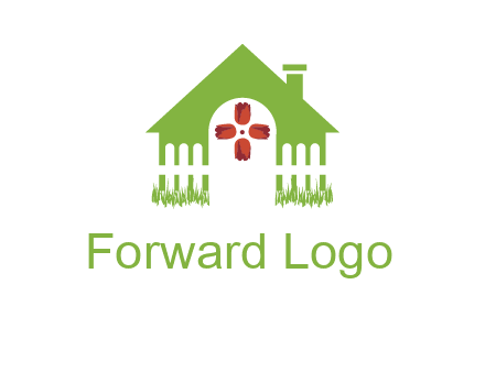 house or cottage with a picket fence logo