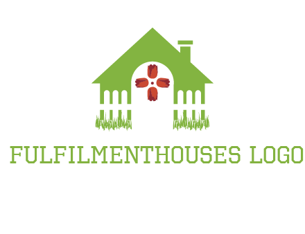 house or cottage with a picket fence logo