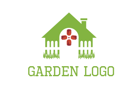 house or cottage with a picket fence logo