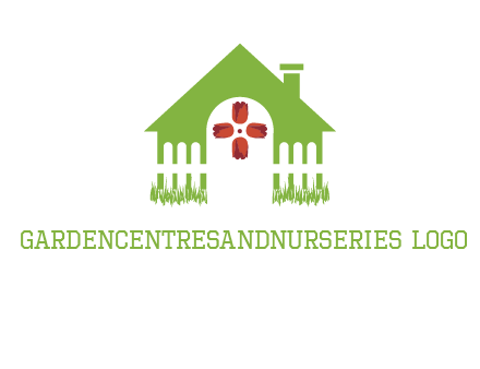 house or cottage with a picket fence logo