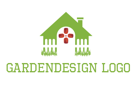 house or cottage with a picket fence logo