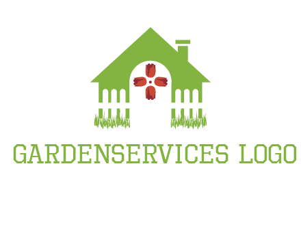 house or cottage with a picket fence logo