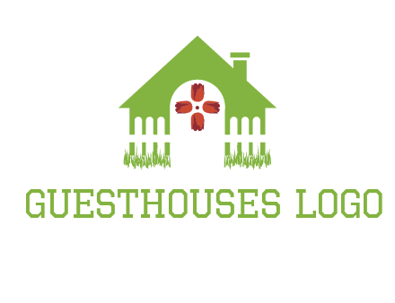 house or cottage with a picket fence logo