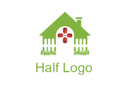 house or cottage with a picket fence logo