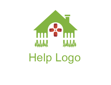 house or cottage with a picket fence logo