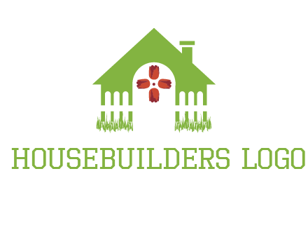 house or cottage with a picket fence logo