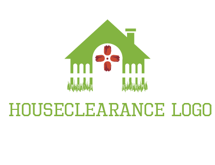 house or cottage with a picket fence logo