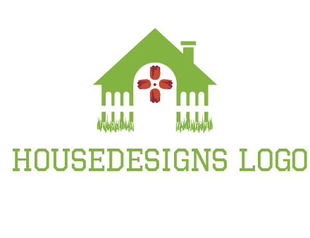 house or cottage with a picket fence logo