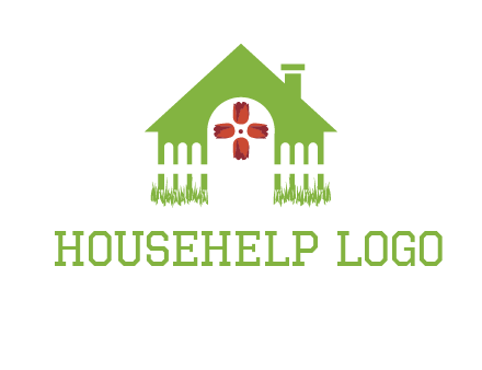 house or cottage with a picket fence logo