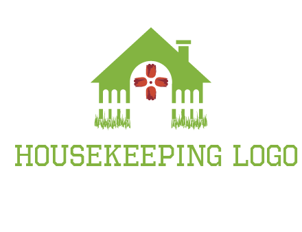 house or cottage with a picket fence logo