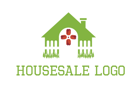 house or cottage with a picket fence logo
