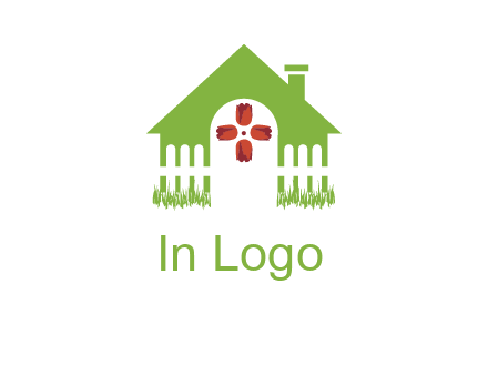 house or cottage with a picket fence logo