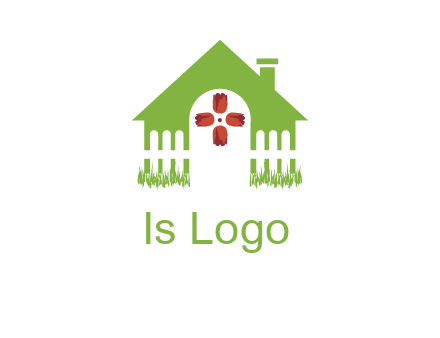 house or cottage with a picket fence logo