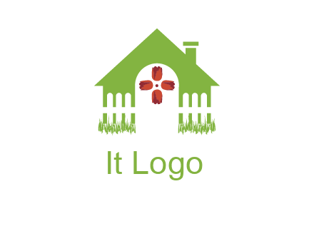 house or cottage with a picket fence logo