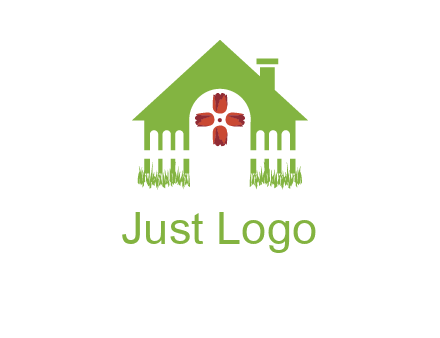 house or cottage with a picket fence logo