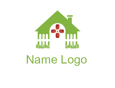 house or cottage with a picket fence logo