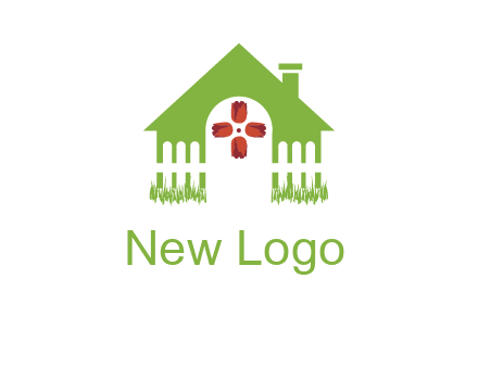 house or cottage with a picket fence logo