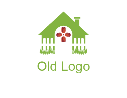 house or cottage with a picket fence logo
