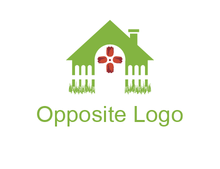 house or cottage with a picket fence logo