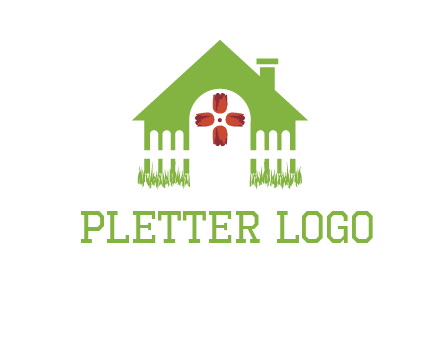 house or cottage with a picket fence logo
