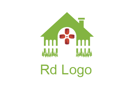 house or cottage with a picket fence logo