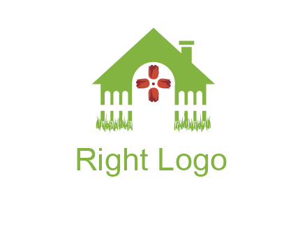 house or cottage with a picket fence logo
