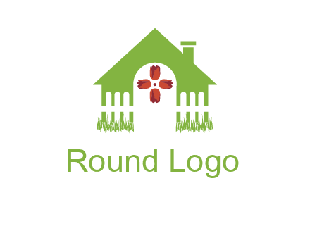 house or cottage with a picket fence logo