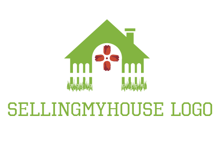 house or cottage with a picket fence logo