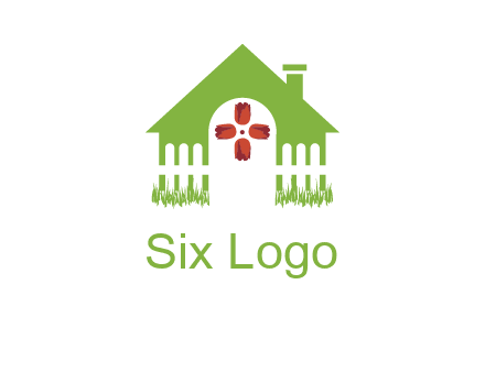 house or cottage with a picket fence logo