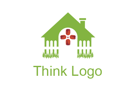 house or cottage with a picket fence logo