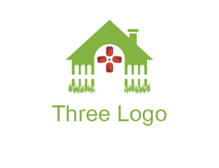 house or cottage with a picket fence logo
