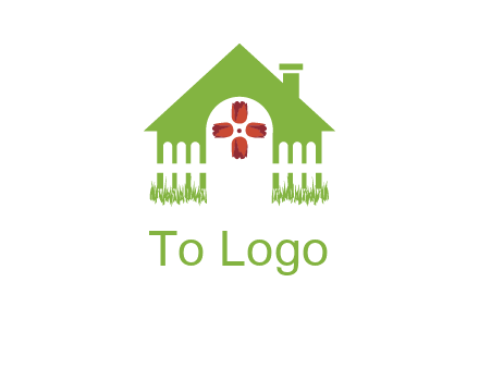 house or cottage with a picket fence logo