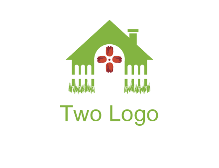 house or cottage with a picket fence logo