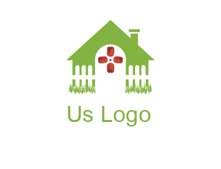 house or cottage with a picket fence logo