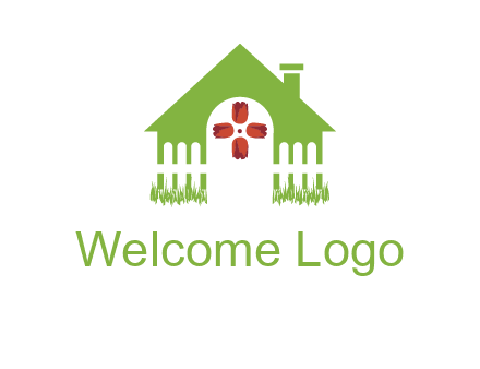 house or cottage with a picket fence logo