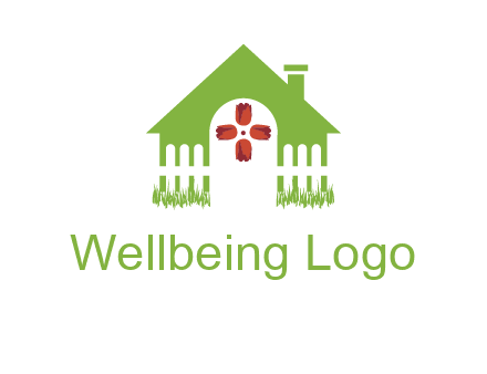 house or cottage with a picket fence logo