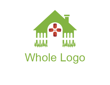 house or cottage with a picket fence logo