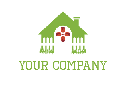 house or cottage with a picket fence logo