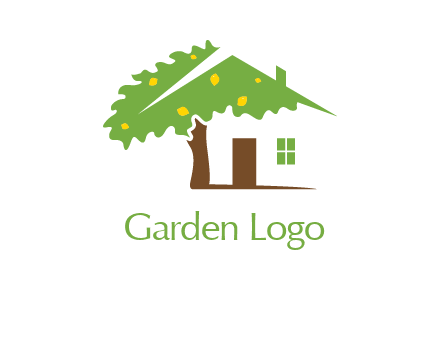 tree forming a home logo