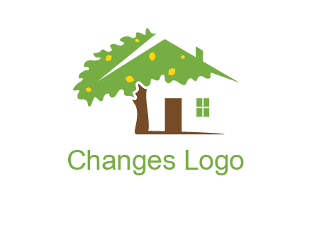 tree forming a home logo