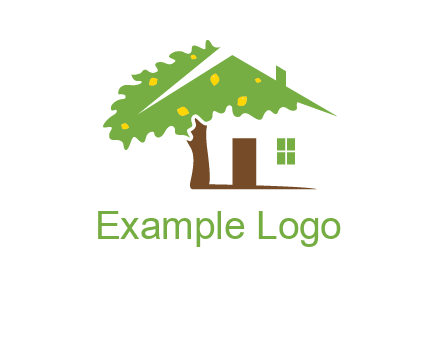 tree forming a home logo
