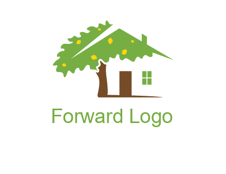 tree forming a home logo