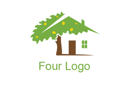 tree forming a home logo
