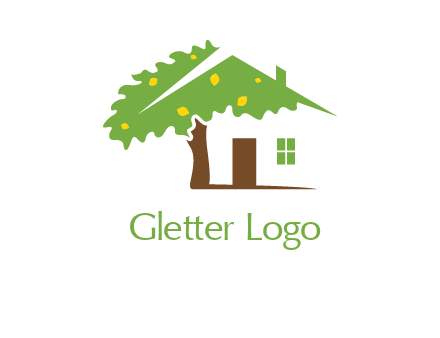 tree forming a home logo