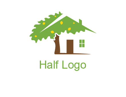 tree forming a home logo