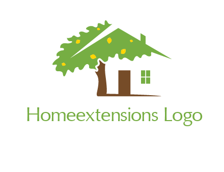 tree forming a home logo