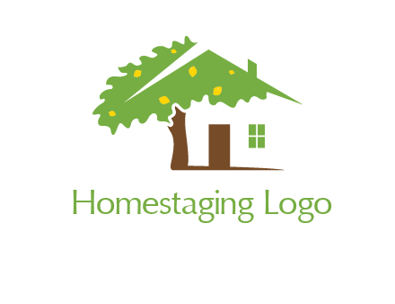 tree forming a home logo