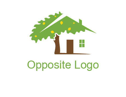 tree forming a home logo
